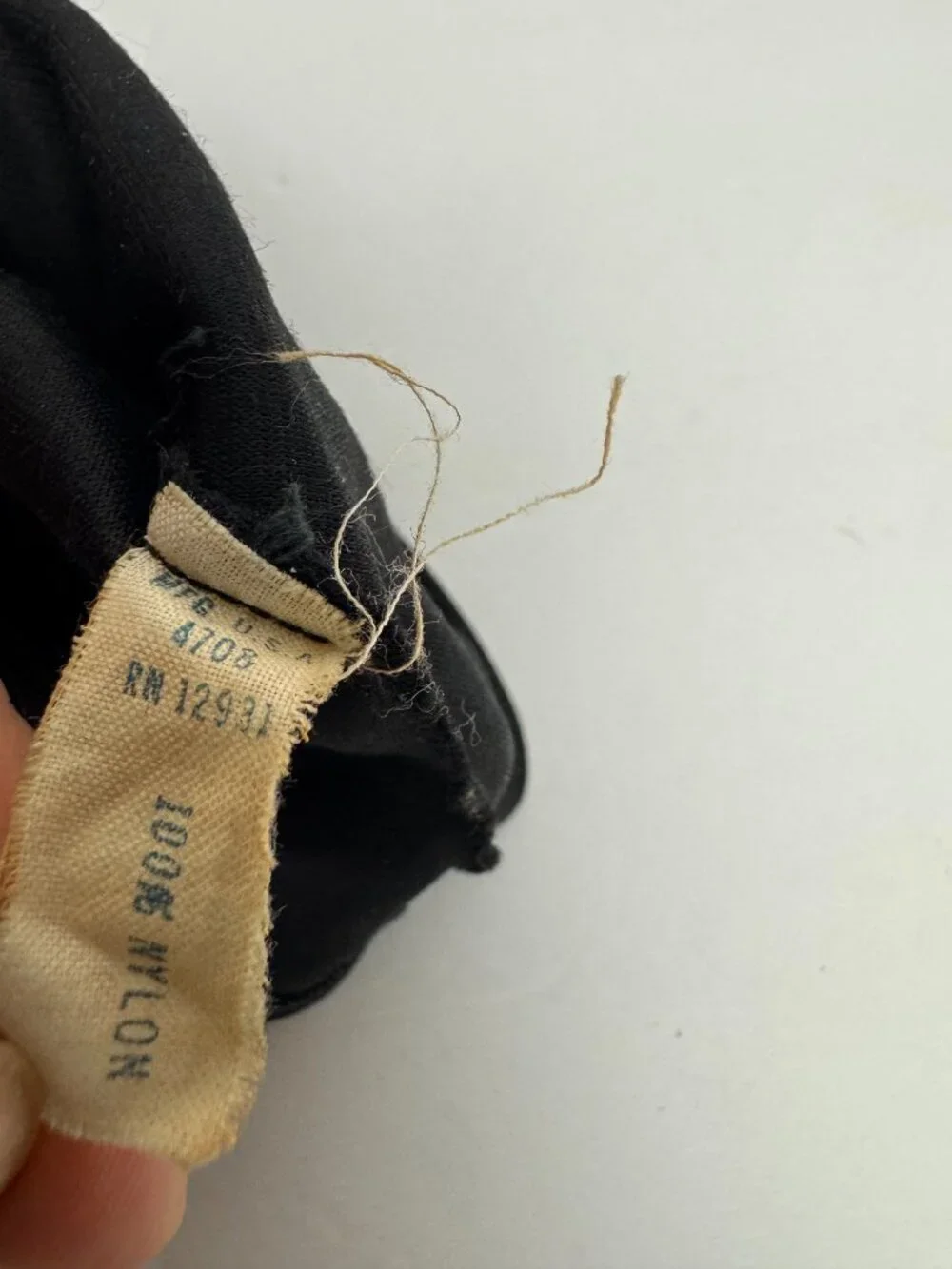 Vintage Black Gloves 100% nylon Made in U.S.A.